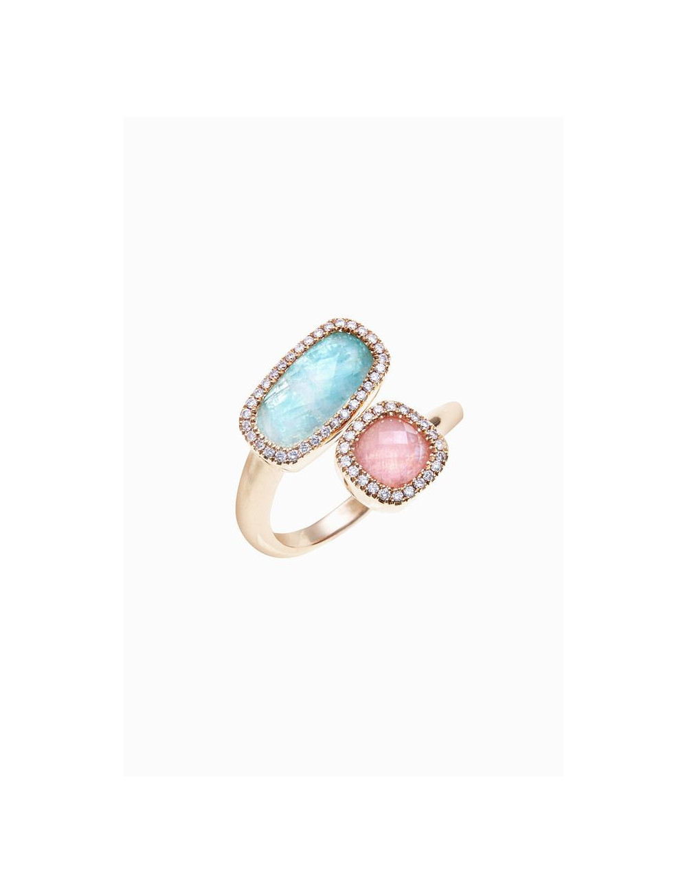 Sortija de oro rosa con diamantes Sortija de oro rosa con diamantes
