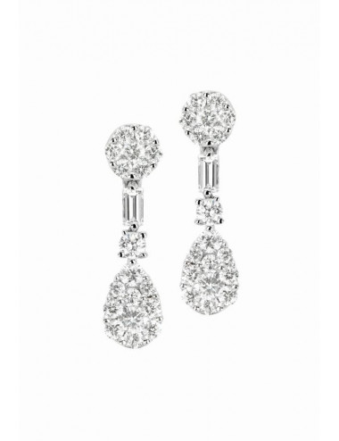 Pendientes de oro blanco con diamantes engaste invisible