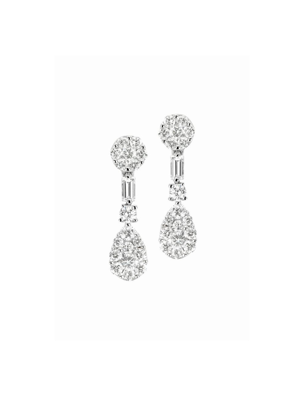 Pendientes de oro blanco con diamantes engaste invisible