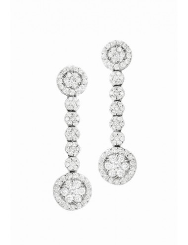 Pendientes de oro blanco con diamantes talla brillante