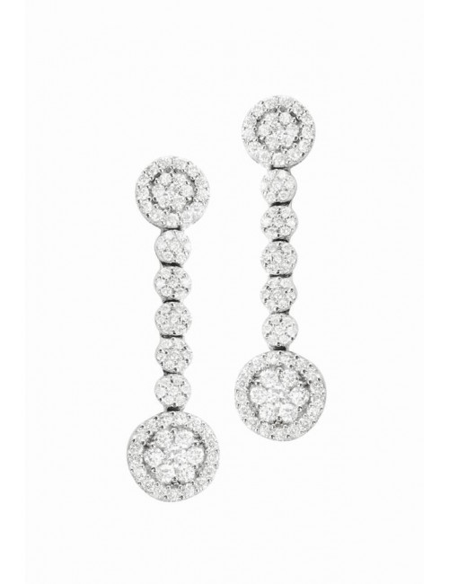 Pendientes de oro blanco con diamantes talla brillante