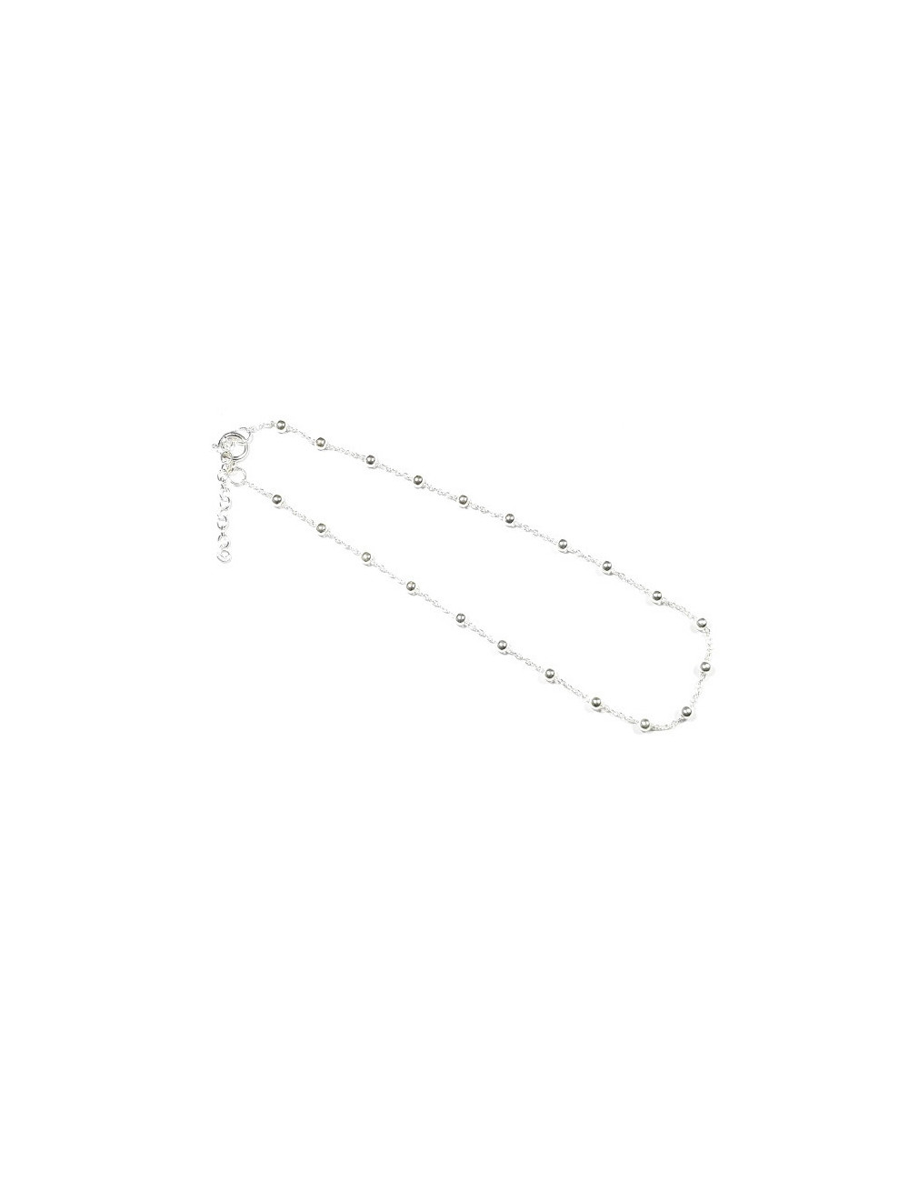 Tobillera Plata Cadena Bolitas 23+2 Tobillera Plata Cadena Bolitas 23+2