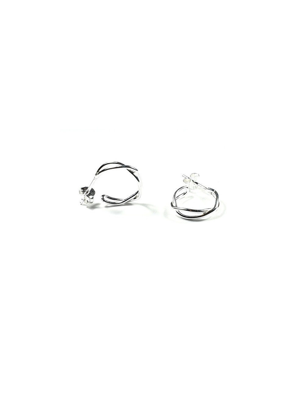 Aros Plata con hilos trenzados de 14mm Aros Plata con hilos trenzados de 14mm
