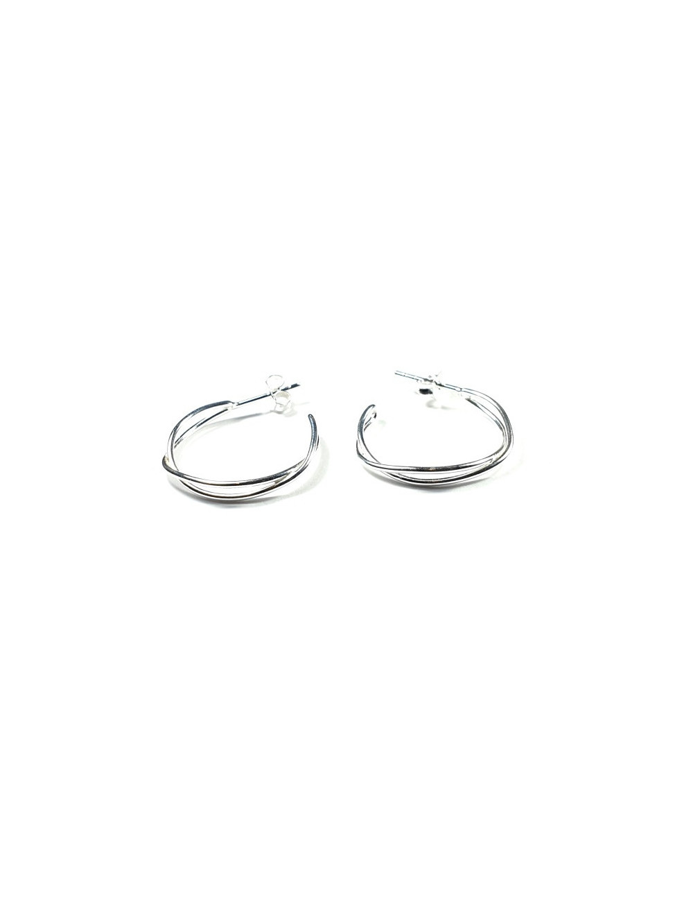 Aros Plata con hilos trenzados de 22mm