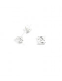 Pendientes Brillante 5mm cuadrado blanco