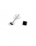 Pendientes Brillante 4mm Cuadrado Negro