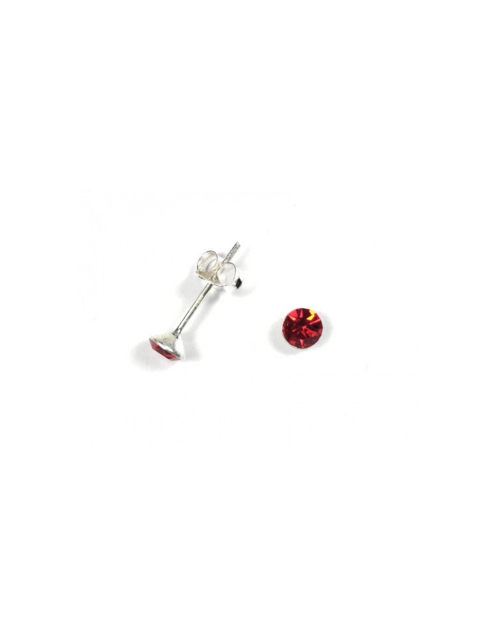 Pendientes Brillante 4mm Rojo