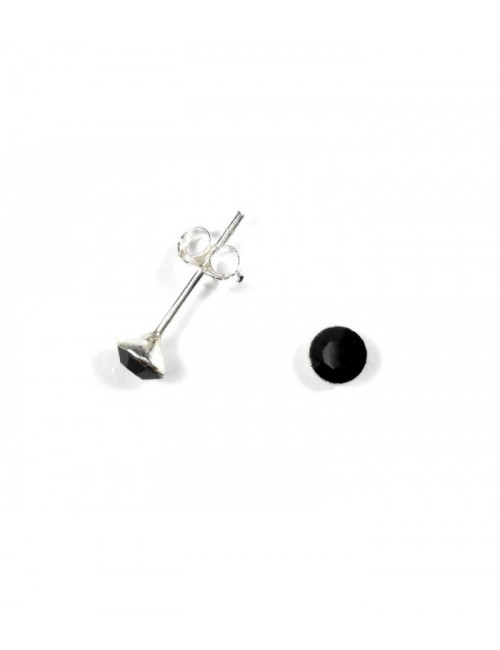 Pendientes Brillante 4mm Negro