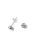 Pendientes de plata rodiada con circonita 4mm