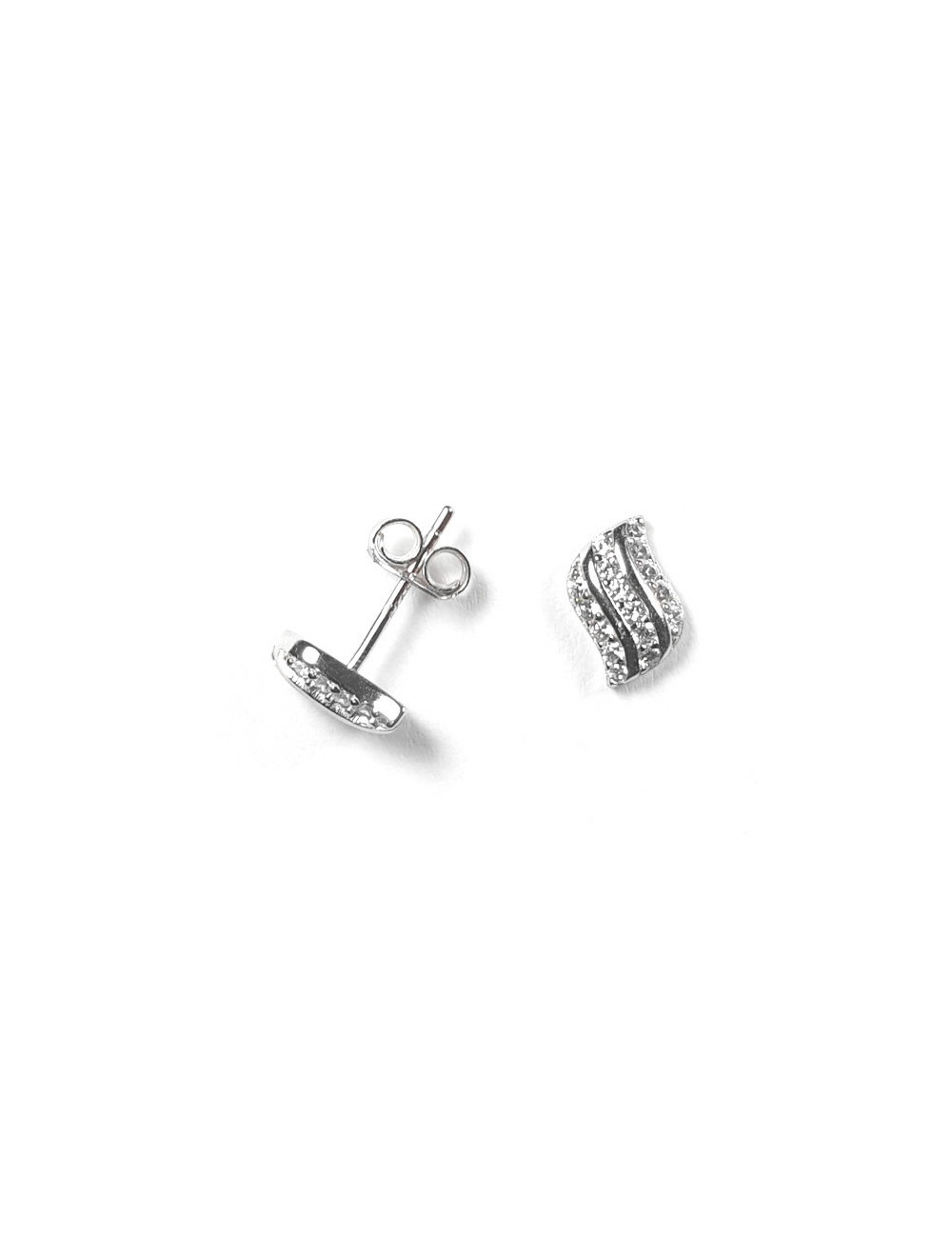 Pendientes hoja concirconitas de plata rodiada Pendientes hoja concirconitas de plata rodiada